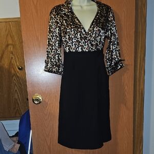 Chic Long Sleeve Dress with Patterned Top